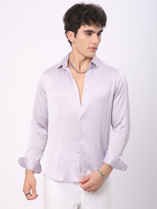 Glinty Periwinkle Crinkled Shirt