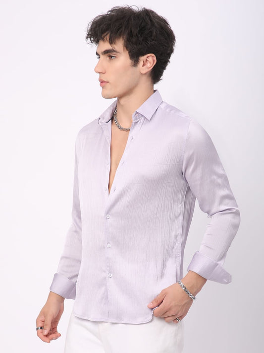 Glinty Periwinkle Crinkled Shirt