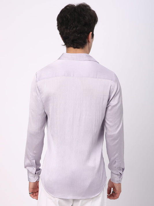 Glinty Periwinkle Crinkled Shirt