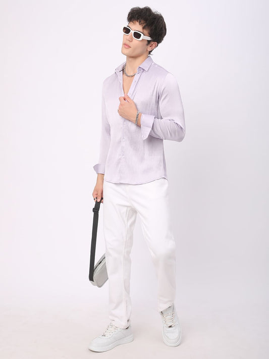 Glinty Periwinkle Crinkled Shirt