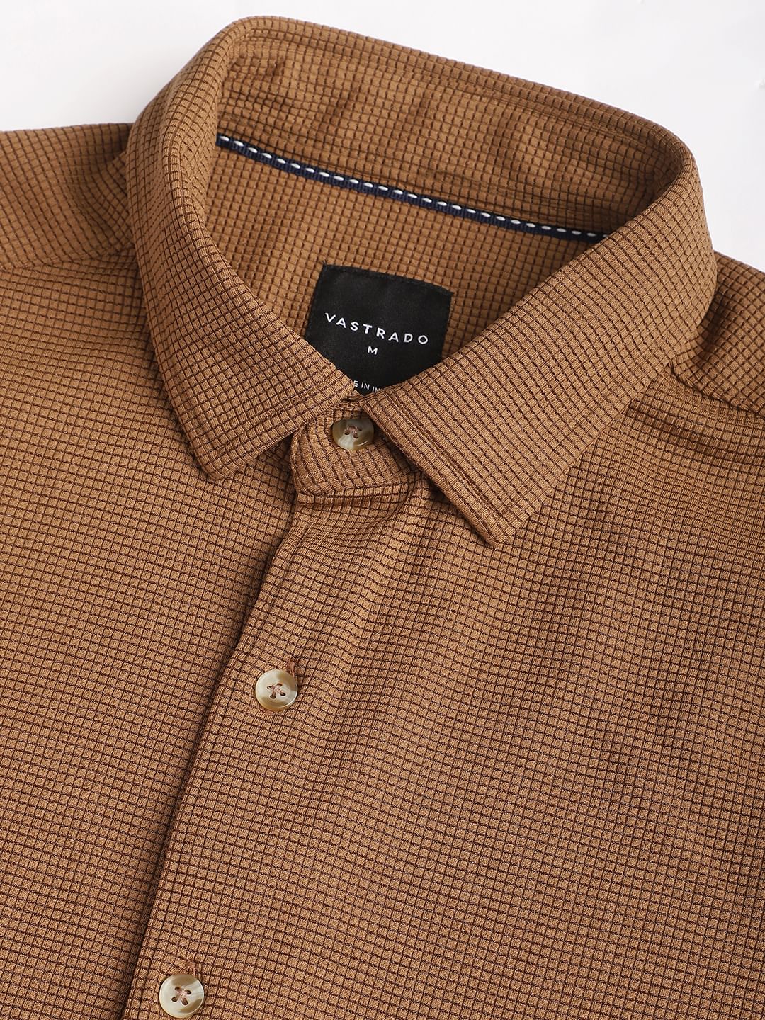 Tawny Brown Tiny Checkered Shirt