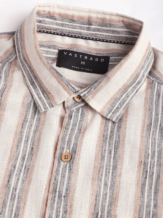 Multicolour Ticking Stripe Linen Shirt