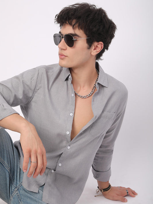 Pewter Grey Linen Shirt