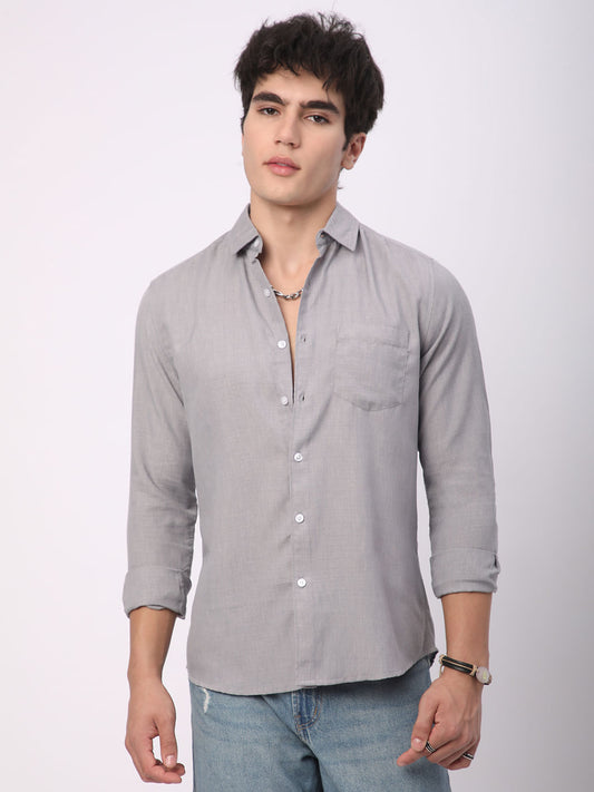 Pewter Grey Linen Shirt