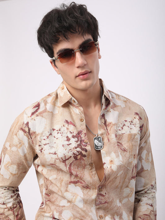 Artistic Multicolour Floral Printed Shirt