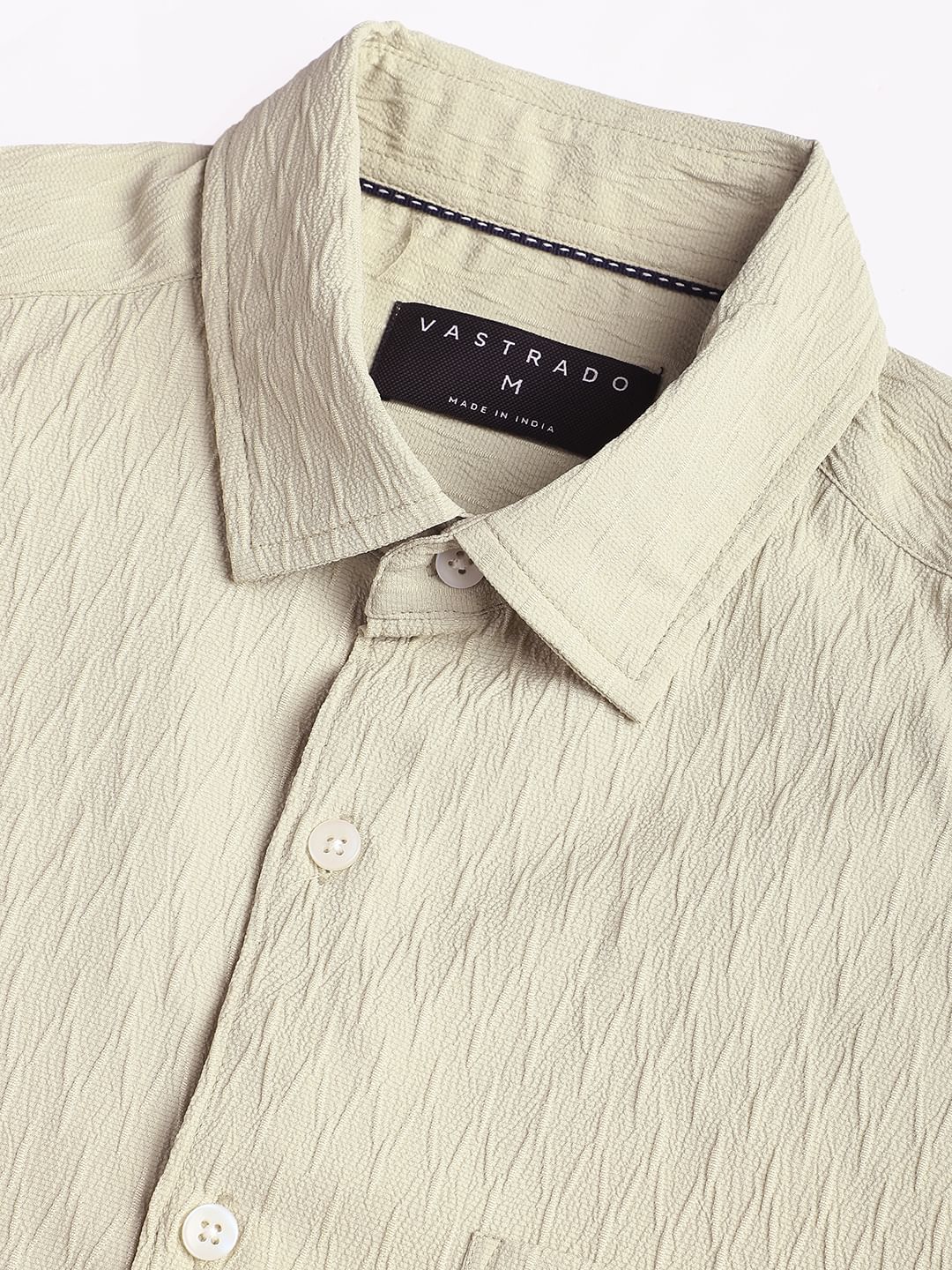 Tea Green Crinkled Textured Shirt
