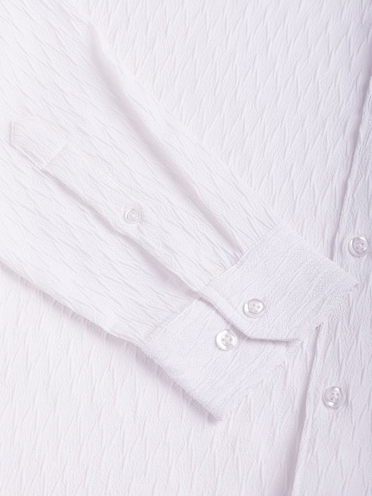 Frost White Crinkled Textured Shirt