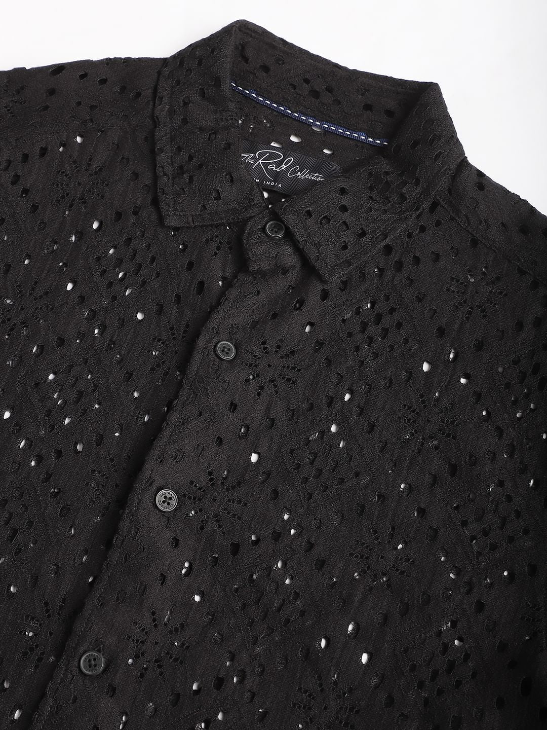 Elite Crochet Black Lace Shirt