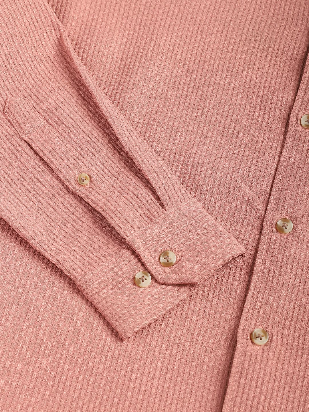 Meticulous Peach Textured Shirt