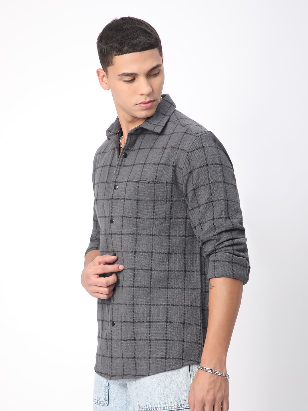 Burlap Graphite Black Checkered Shirt
