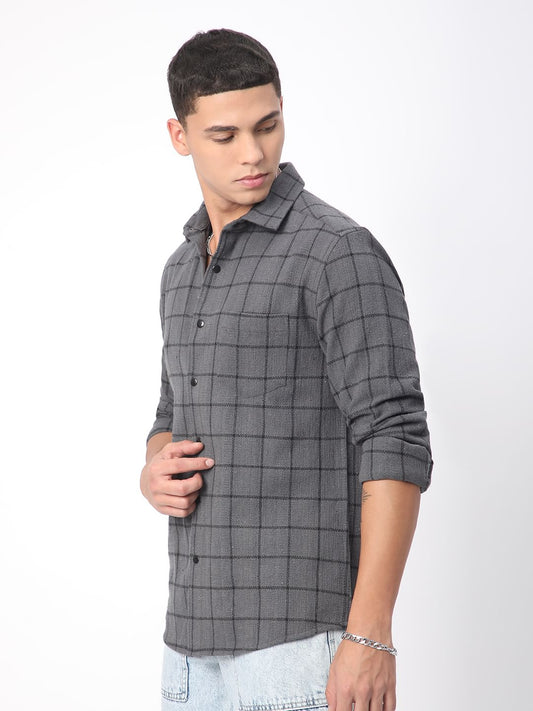 Burlap Graphite Black Checkered Shirt