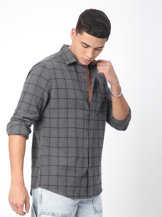 Burlap Graphite Black Checkered Shirt