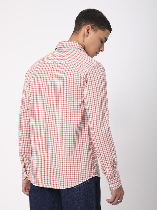 Classic Orange Mini Checkered Shirt