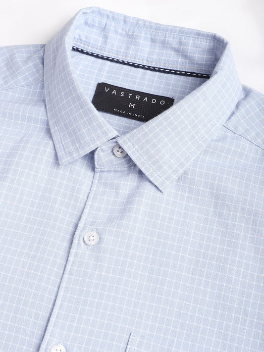 Arctic Blue & White Mini Checks Shirt