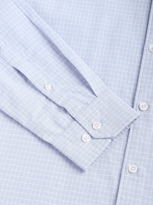 Arctic Blue & White Mini Checks Shirt
