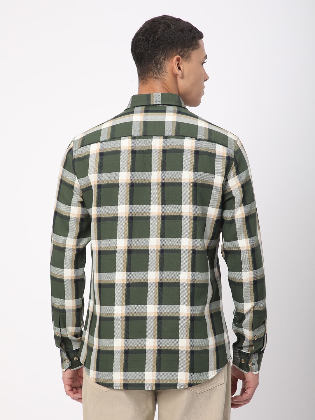 Premium Cotton Opulent Tartanique Green Checkered Shirt