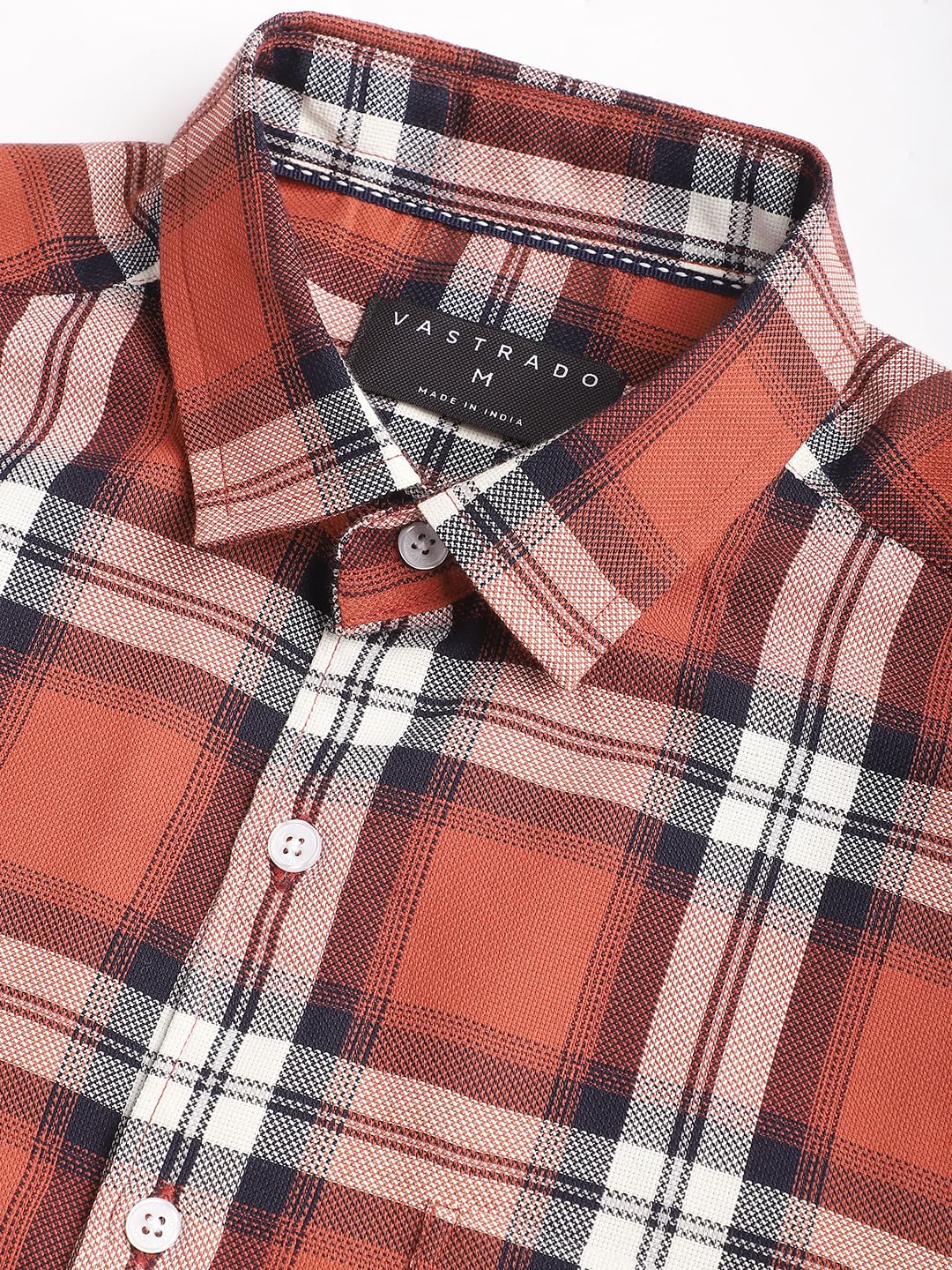 Timeless Vermilion Broad Square Checks Shirt