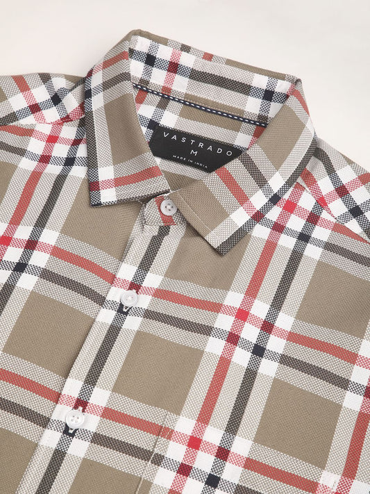 Premium Cotton Opulent Tartanique Olive Checkered Shirt