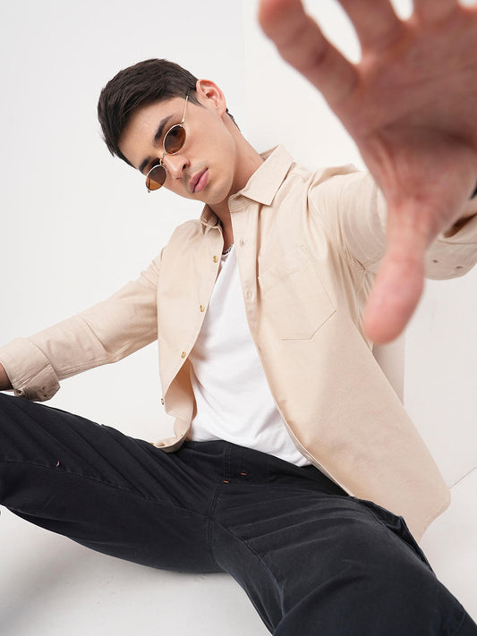 Elegant Beige Overshirt