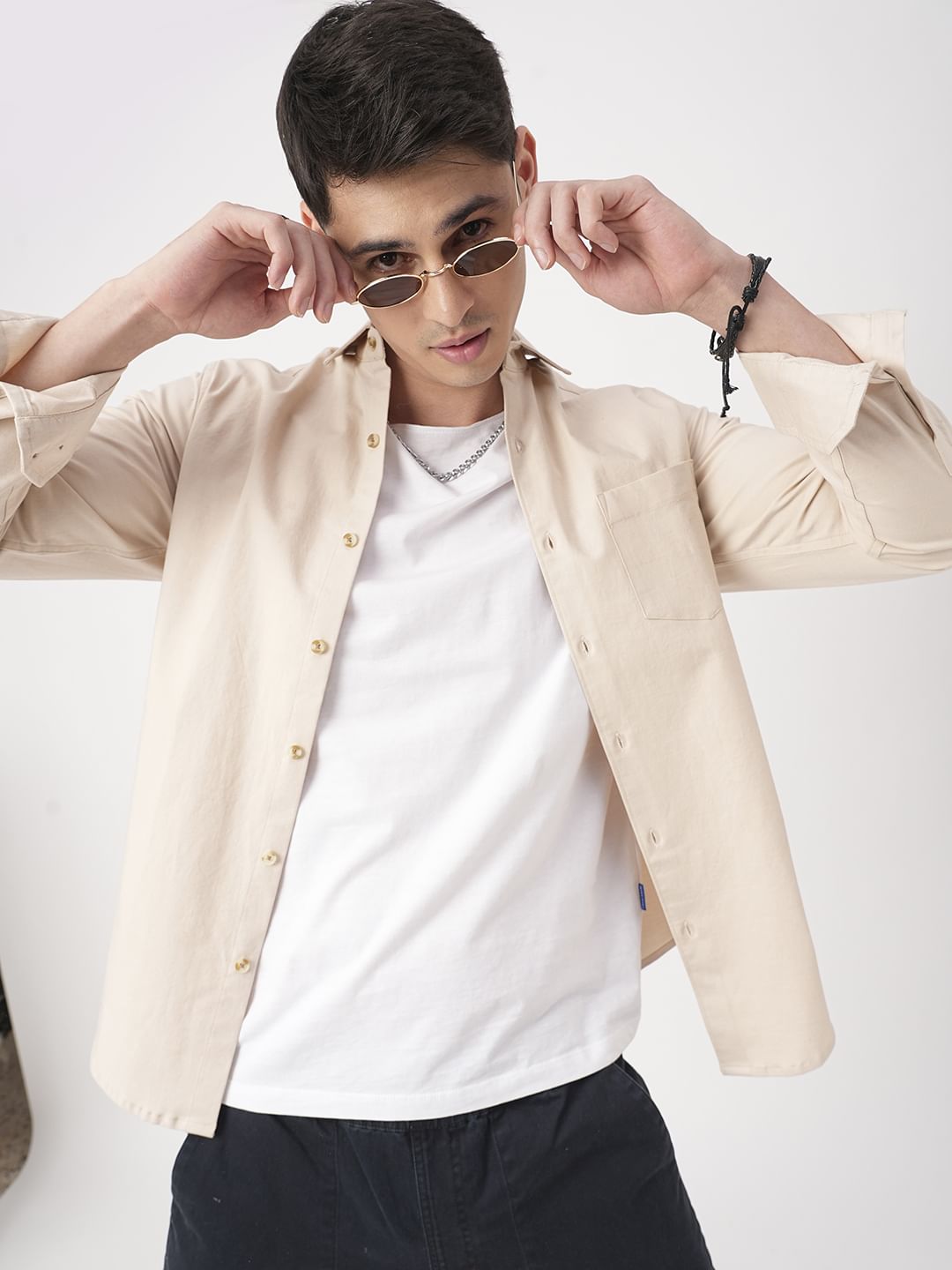 Elegant Beige Overshirt