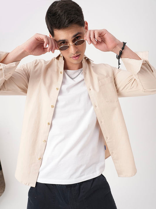 Elegant Beige Overshirt