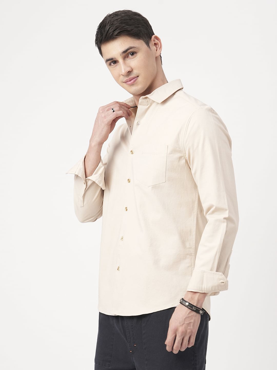 Elegant Beige Overshirt