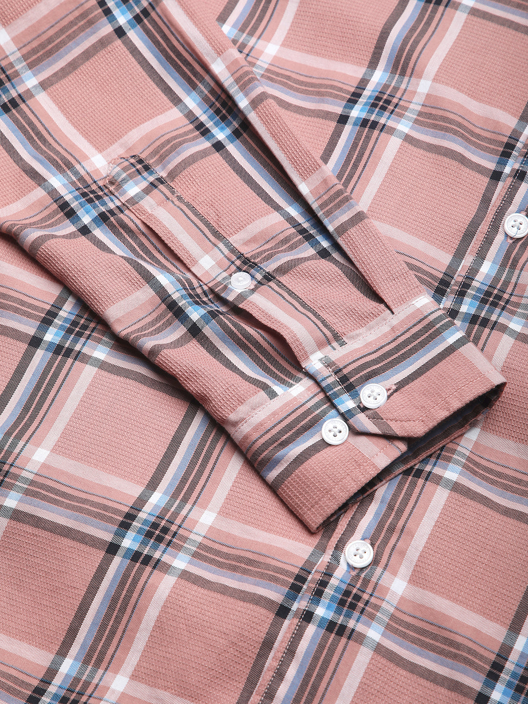 Premium Cotton Dark Peach Dupplin Checked Shirt