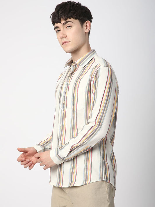 Alluring White Line Striped Shirt