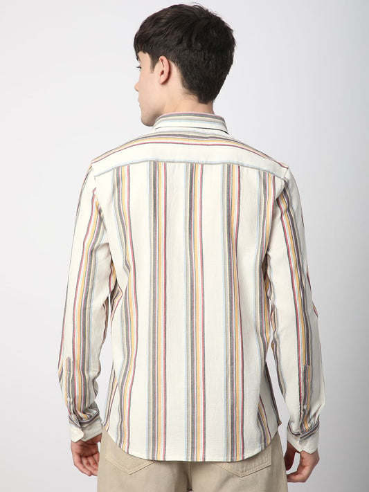 Alluring White Line Striped Shirt