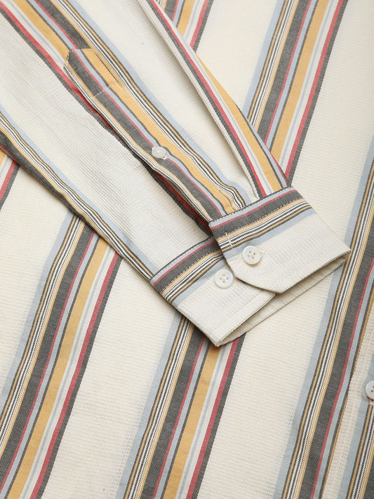 Alluring White Line Striped Shirt