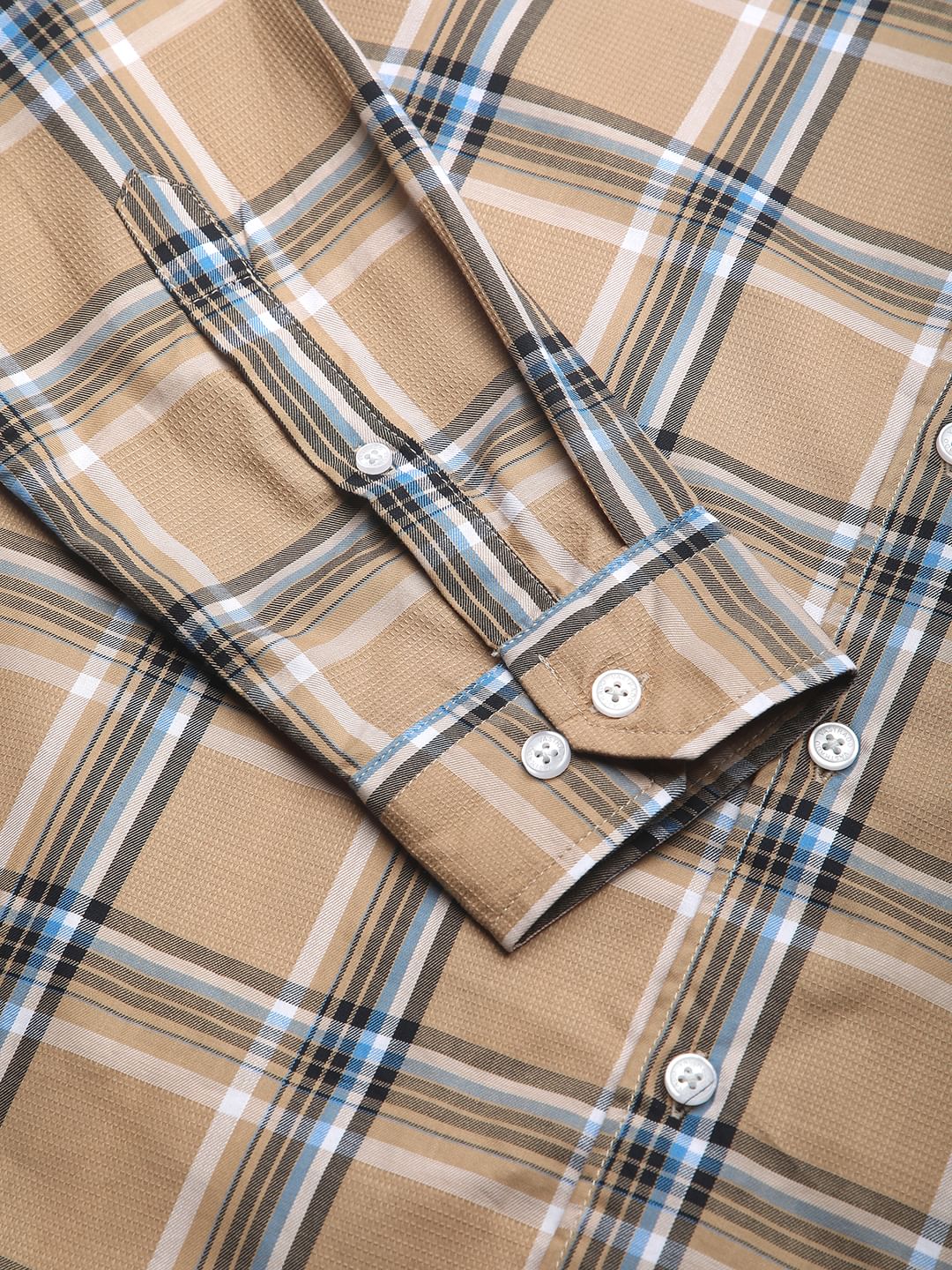 Premium Cotton Alluring Khaki Broad Checks Shirt