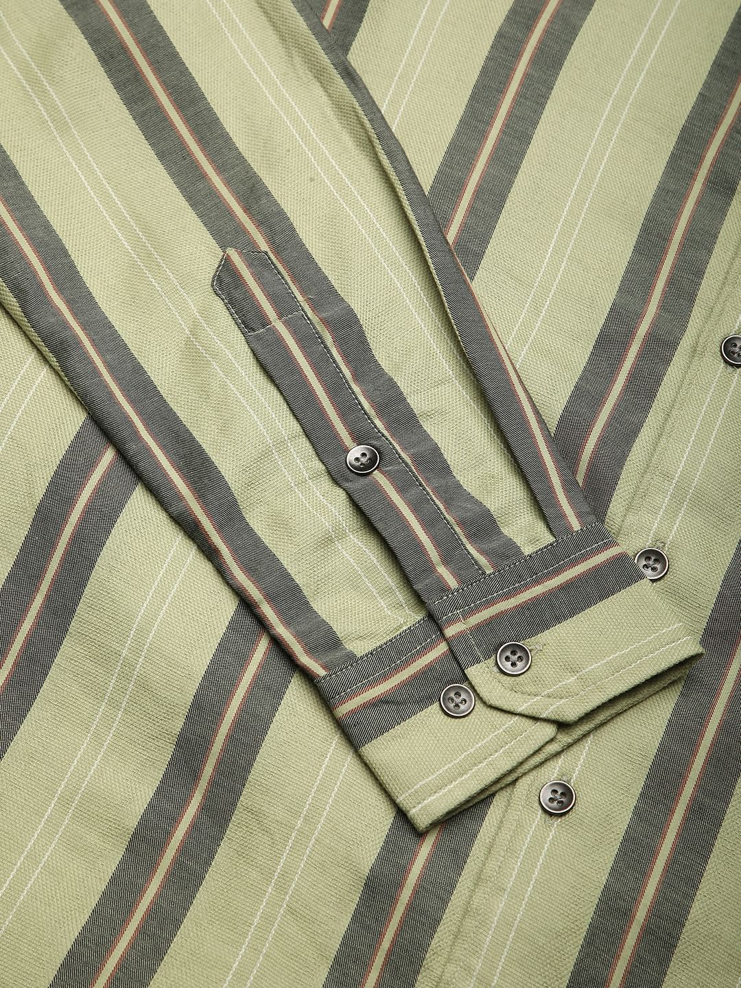 Alluring Tea Green Striped Shirt