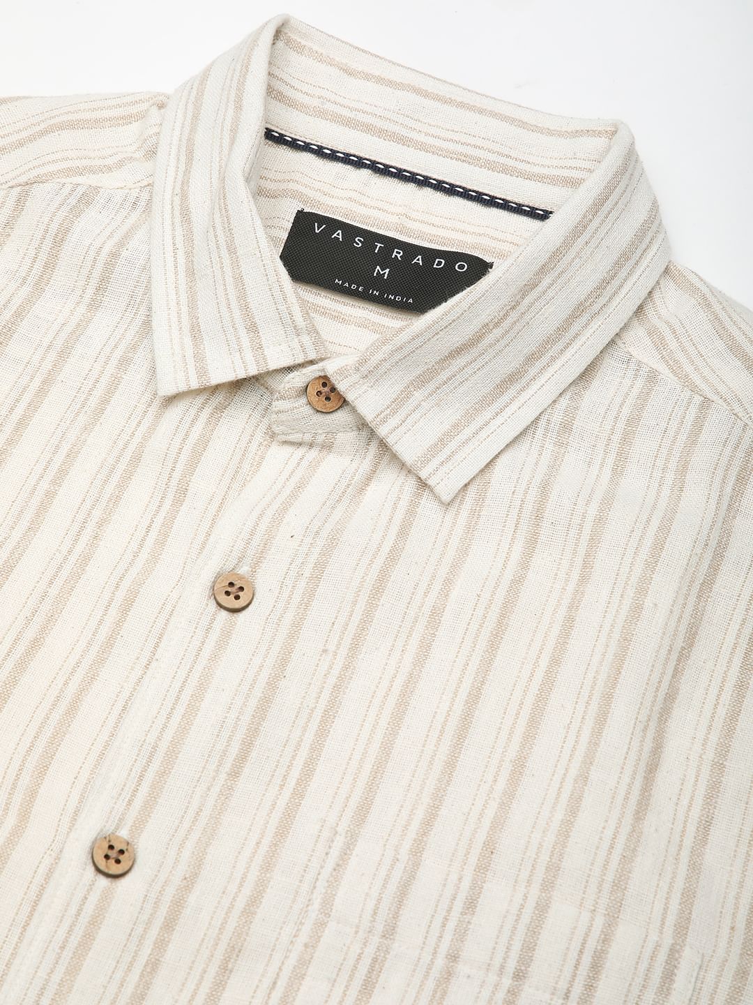Burlap Bisque Beige Line Stripe Shirt
