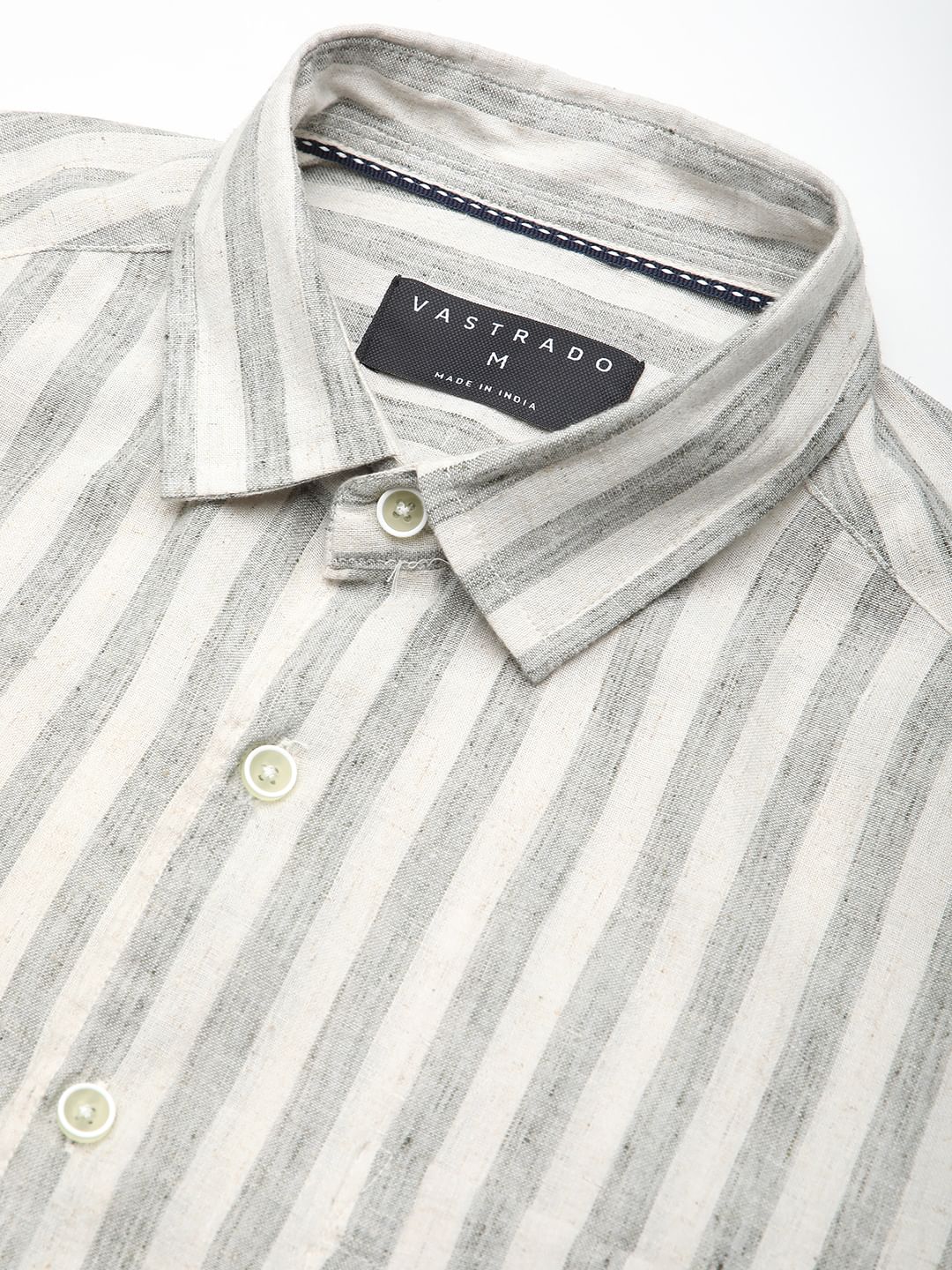 Olive & Ivory Striped Linen Shirt