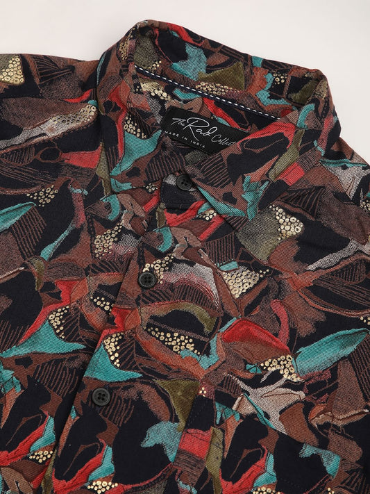 Abstract Black Foil Printed Shirt