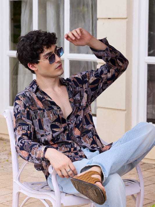 Fusion Hues Foil Printed Shirt