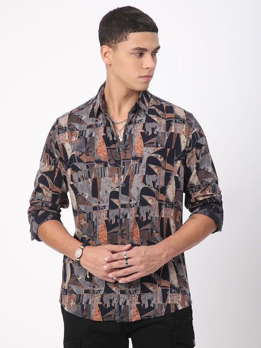 Fusion Hues Foil Printed Shirt