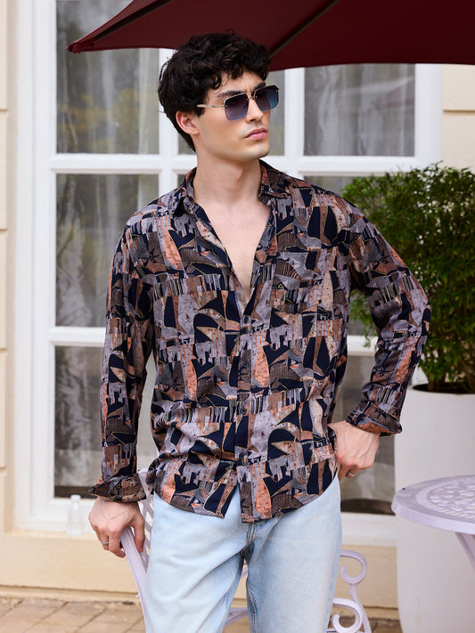 Fusion Hues Foil Printed Shirt
