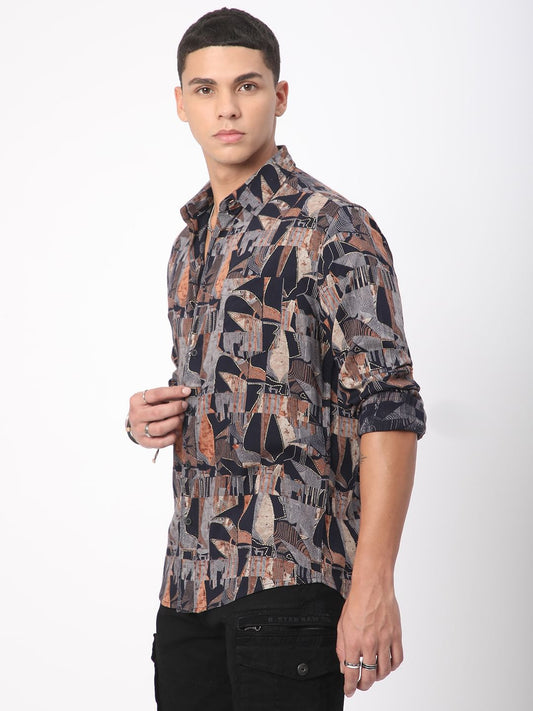 Fusion Hues Foil Printed Shirt