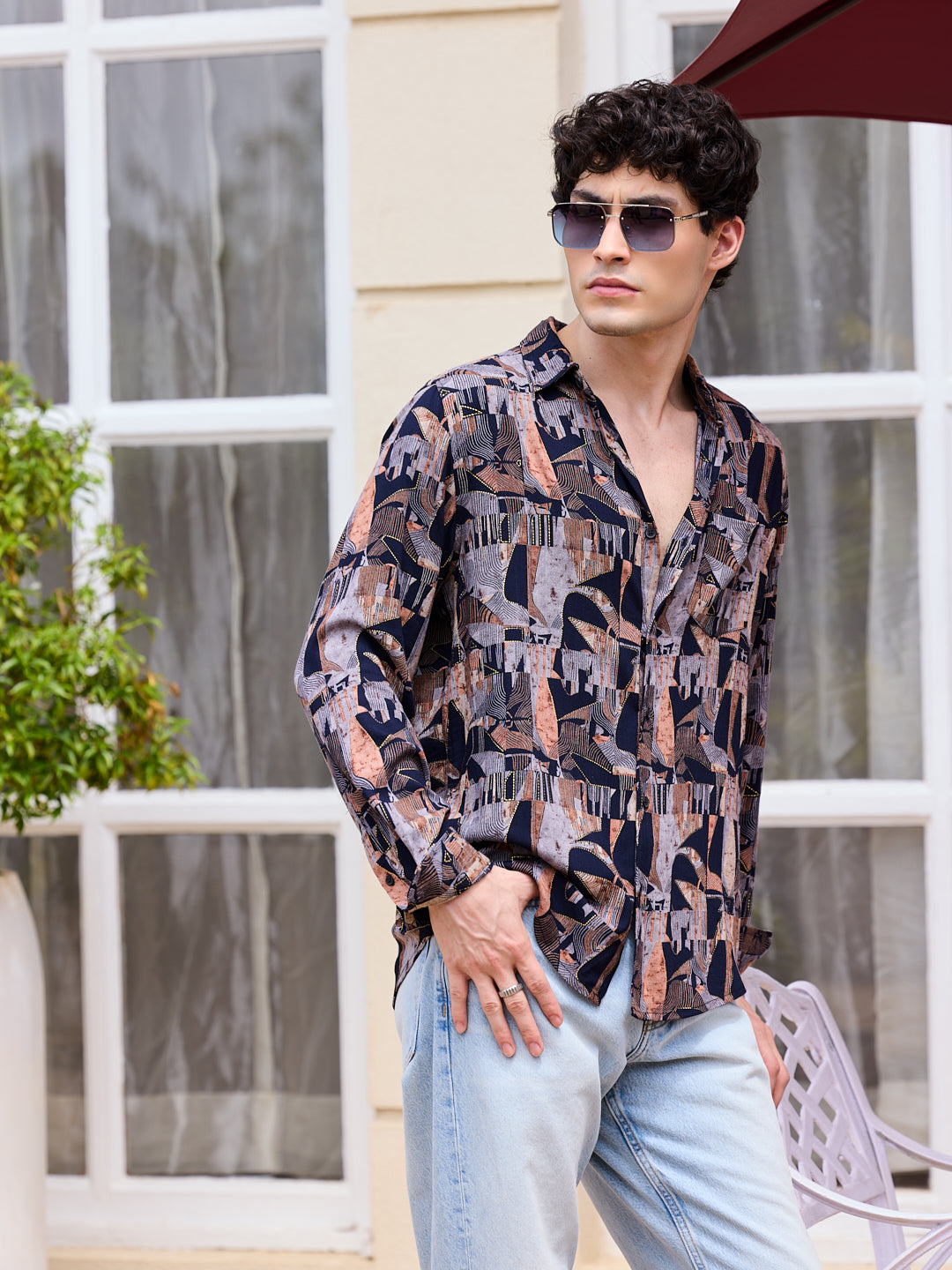 Fusion Hues Foil Printed Shirt