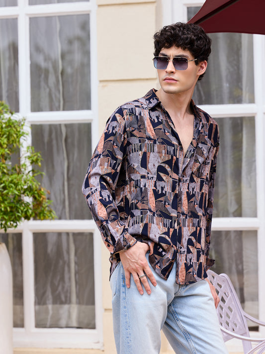 Fusion Hues Foil Printed Shirt