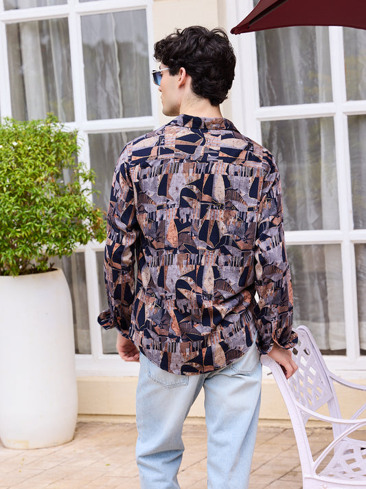 Fusion Hues Foil Printed Shirt