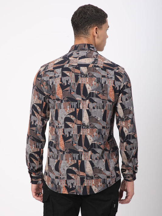 Fusion Hues Foil Printed Shirt
