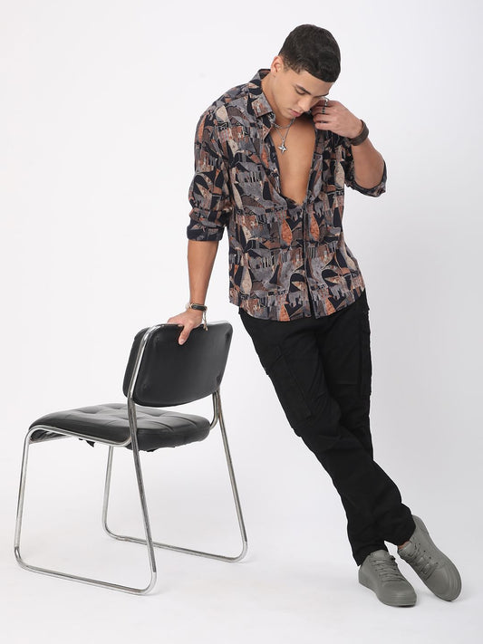 Fusion Hues Foil Printed Shirt