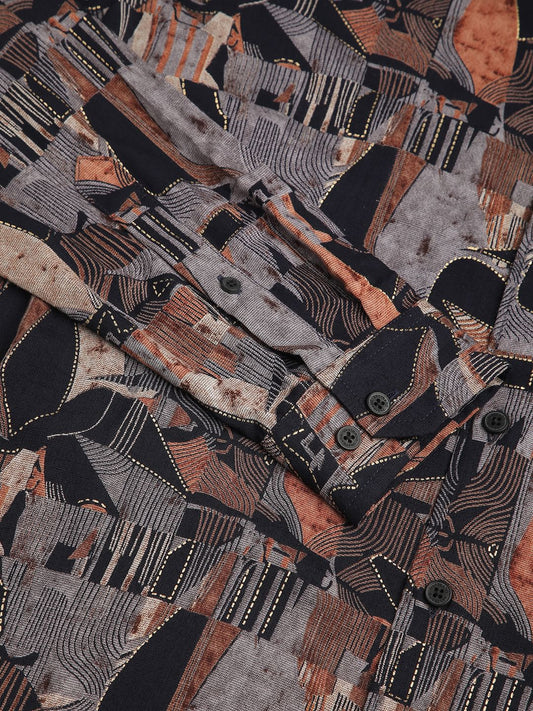 Fusion Hues Foil Printed Shirt