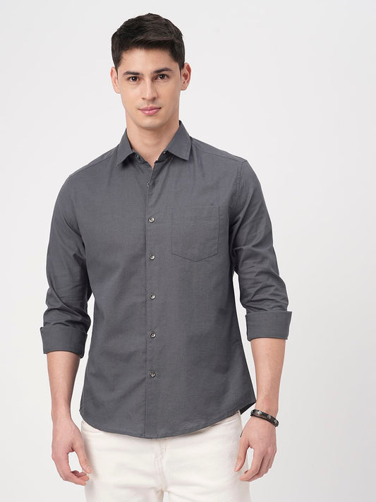Swish Slate Grey Solid Shirt