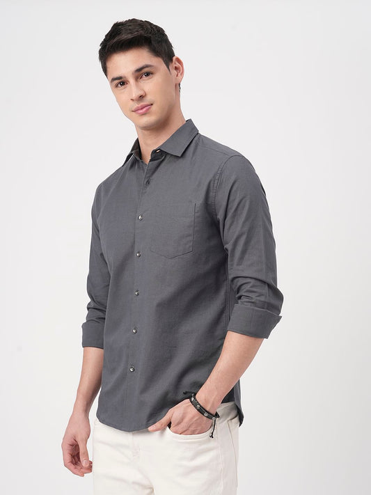 Swish Slate Grey Solid Shirt