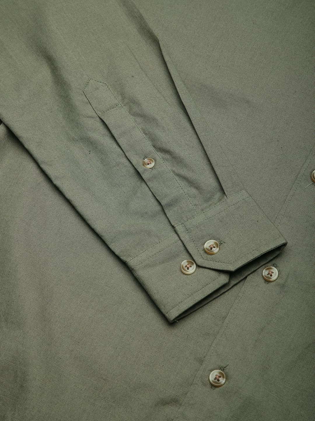 Classic Minimalist Olive Textured Shirt