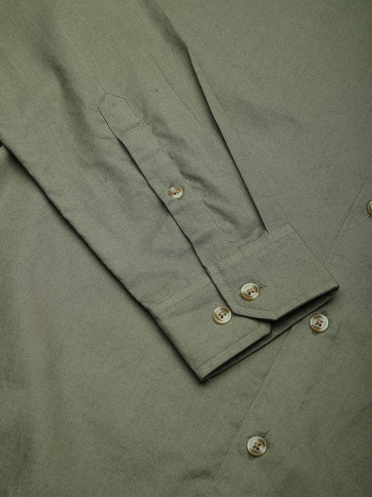 Classic Minimalist Olive Textured Shirt