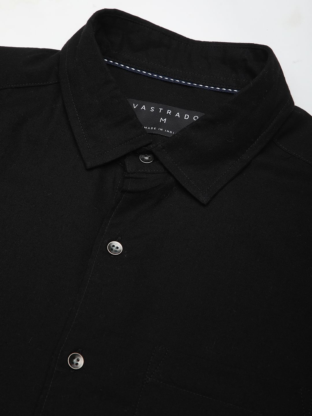Timeless Jet Black Textured Shirt